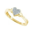 thumbnail image 1 of 10kt Yellow Gold Womens Round Diamond Simple Heart Cluster Ring 1/12 Cttw, 1 of 1