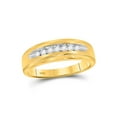 thumbnail image 1 of 10kt Yellow Gold Womens Round Diamond Single Row Channel-set Band Ring 1/6 Cttw, 1 of 1