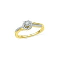 thumbnail image 1 of 10kt Yellow Gold Womens Round Diamond Solitaire Halo Bridal Wedding Engagement Ring 1/6 Cttw, 1 of 1