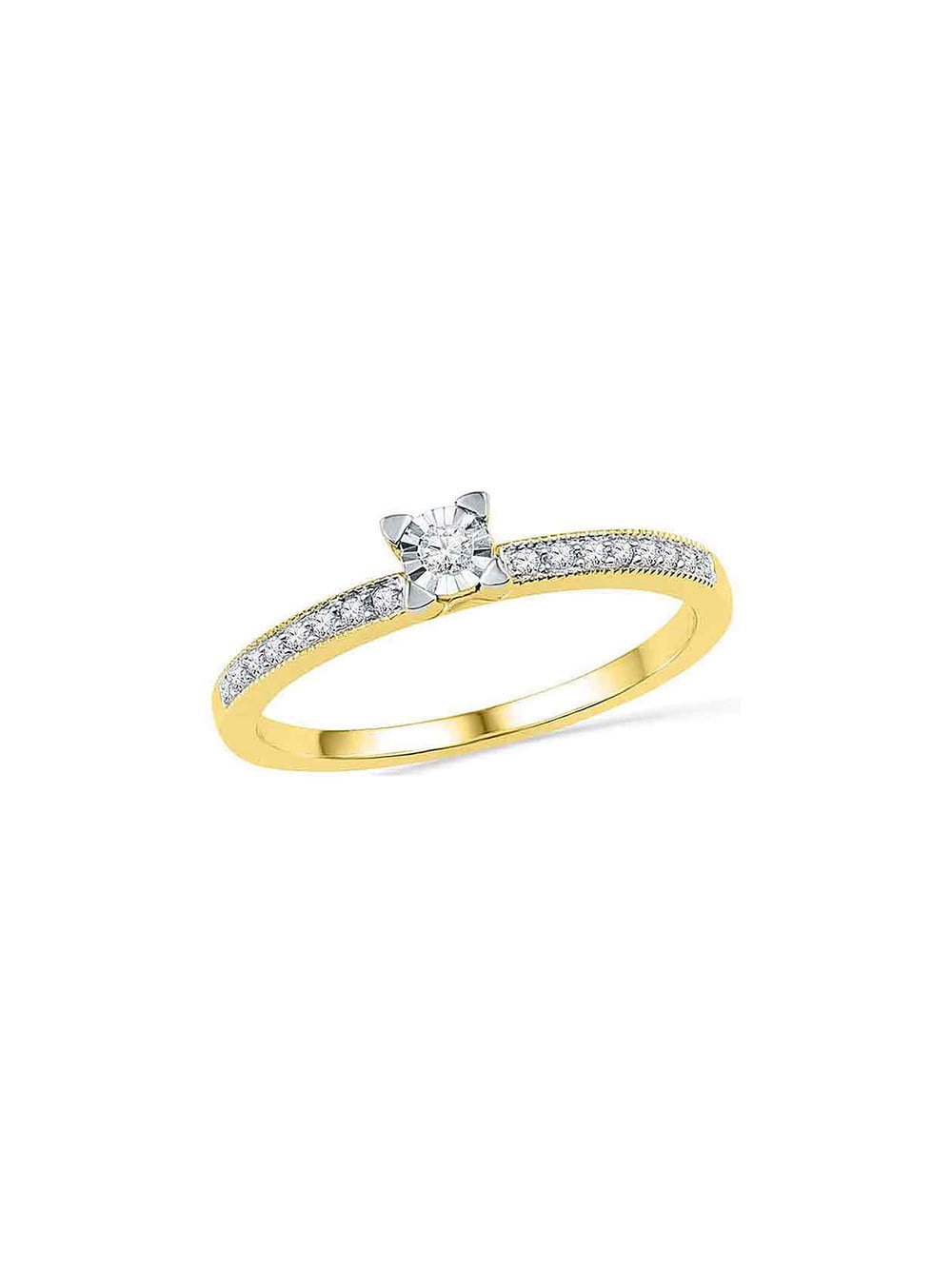 Buy 0.40 Carat (ctw) 10K Yellow Gold Brilliant Round White Diamond Ladies Heart Pendant Online