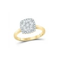 thumbnail image 1 of 10kt Yellow Gold Womens Round Diamond Square Cluster Ring 1/2 Cttw, 1 of 1