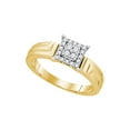 thumbnail image 1 of 10kt Yellow Gold Womens Round Diamond Square Cluster Ring 1/5 Cttw, 1 of 1