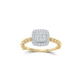 thumbnail image 1 of 10kt Yellow Gold Womens Round Diamond Square Ring 1/3 Cttw, 1 of 4