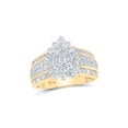 thumbnail image 1 of 10kt Yellow Gold Womens Round Diamond Tear Cluster Ring 1-1/2 Cttw, 1 of 1