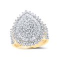 thumbnail image 1 of 10kt Yellow Gold Womens Round Diamond Tear Cluster Ring 2 Cttw, 1 of 1