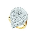 thumbnail image 1 of 10kt Yellow Gold Womens Round Diamond Teardrop Cluster Ring 7/8 Cttw, 1 of 1