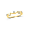 thumbnail image 1 of 10kt Yellow Gold Womens Round Diamond Wave Stackable Band Ring 1/8 Cttw, 1 of 5