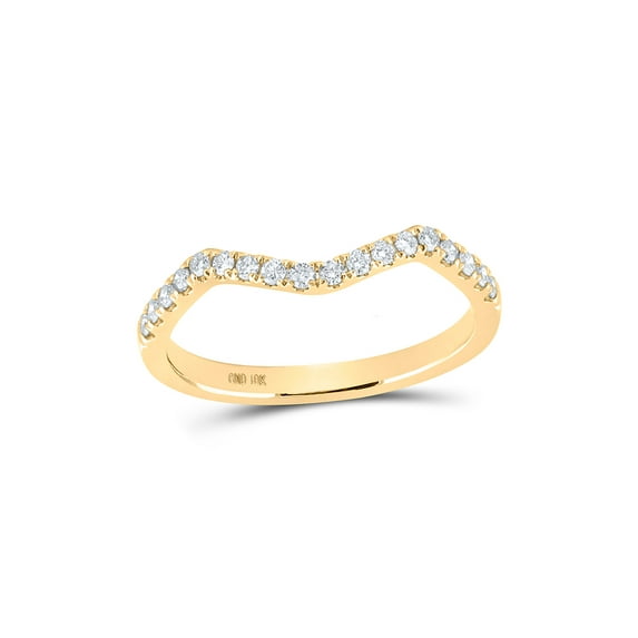 10kt Yellow Gold Womens Round Diamond Wedding Curved Enhancer Band 1/5 Cttw