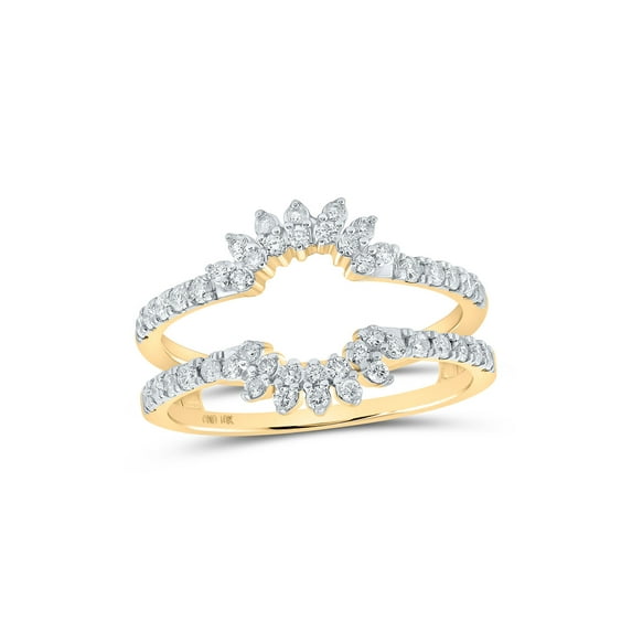 10kt Yellow Gold Womens Round Diamond Wrap Enhancer Wedding Band 1/2 Cttw
