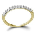 thumbnail image 1 of 10kt Yellow Gold Womens Round Pave-set Diamond Wedding Band 1/6 Cttw, 1 of 1