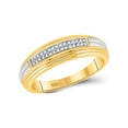 thumbnail image 1 of 10kt Yellow Two-tone Gold Mens Round Diamond Double Row Wedding Band 1/10 Cttw, 1 of 2
