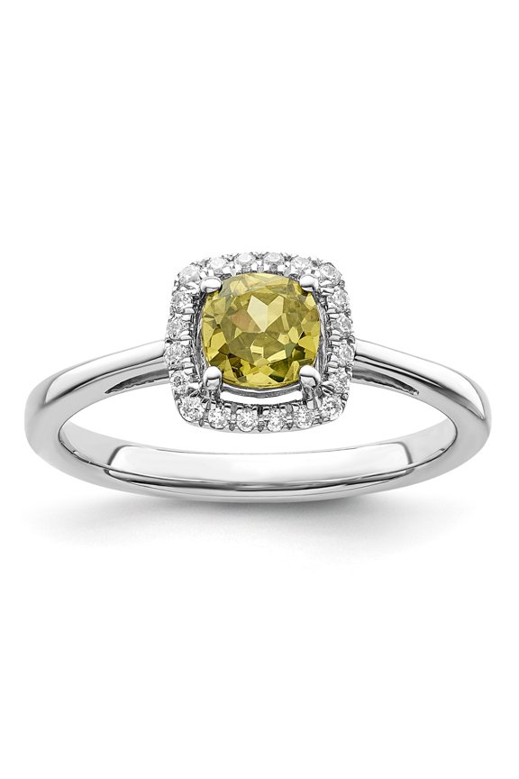 10kw ANT Peridot and Diamond Ring