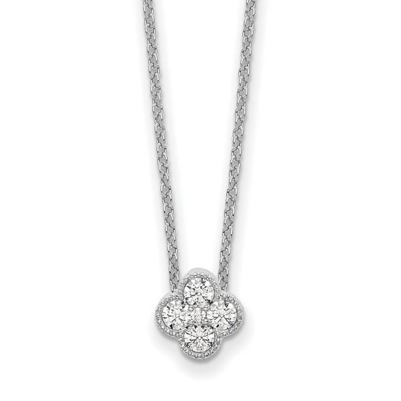 10kw Diamond Bloom Pendant Necklace