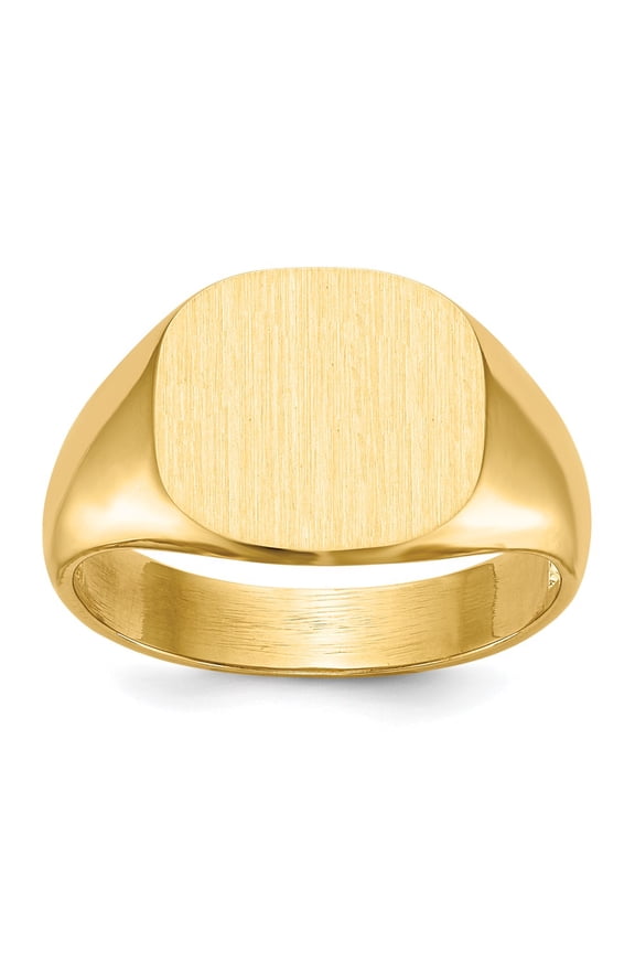 10ky 12.0x13.5mm Open Back Men's Signet Ring