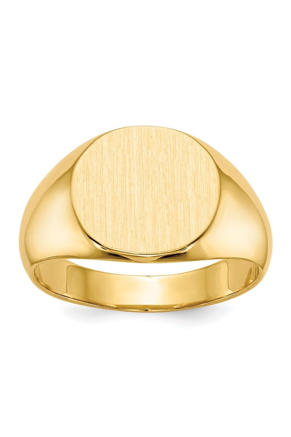 10ky 12.5x13.5mm Closed Back Mens Signet Ring