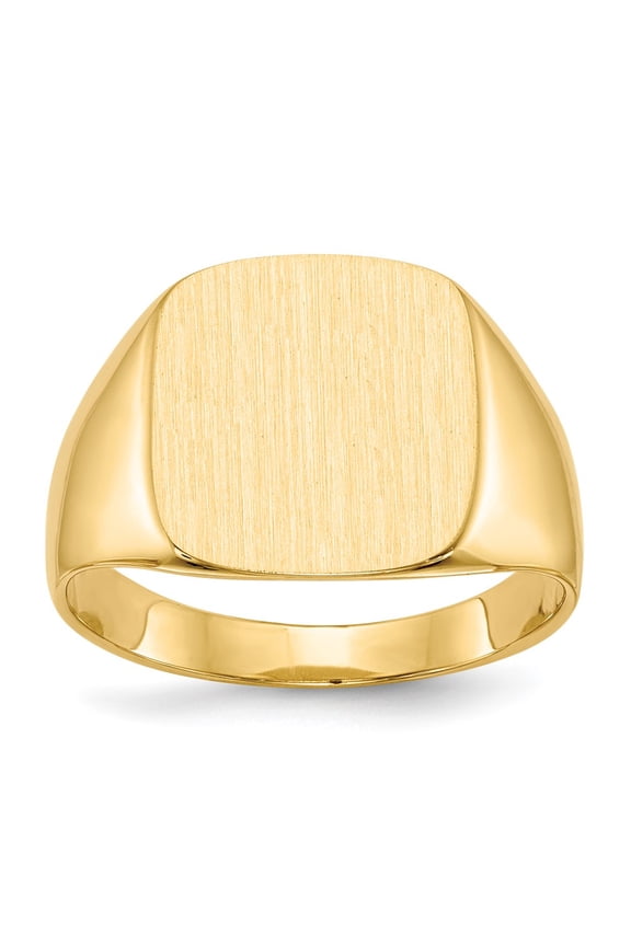 10ky 15.0x13.5mm Closed Back Men's Signet Ring