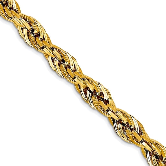 10ky 3.0mm Semi-solid Rope Chain Necklace 16 Inch Chain Necklace for Women and Men - 2.4 Grams
