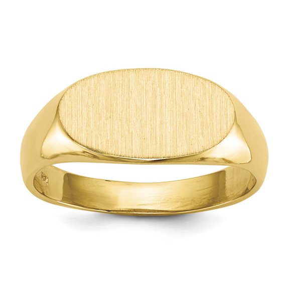Finest Gold 10ky 7.0 x 13.5 mm Open Back Signet Ring - Size 6
