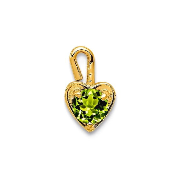 10ky August Simulated Love Heart Charm Pendant Necklace for Women