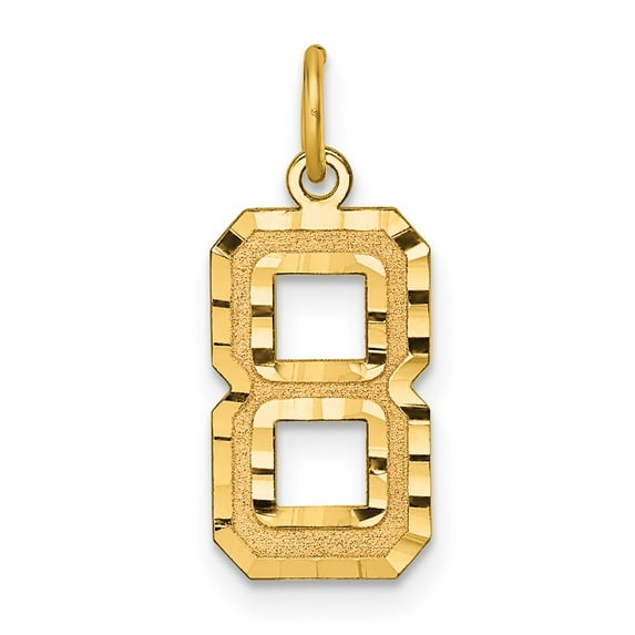 10ky Casted Medium Diamond-cut Number 8 Charm
