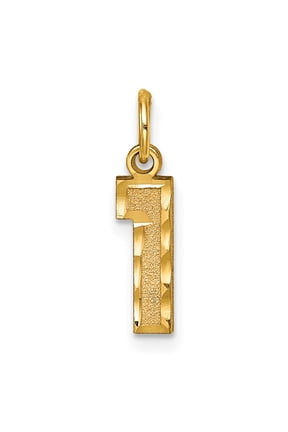 10ky Casted Small Diamond-cut Number 1 Charm