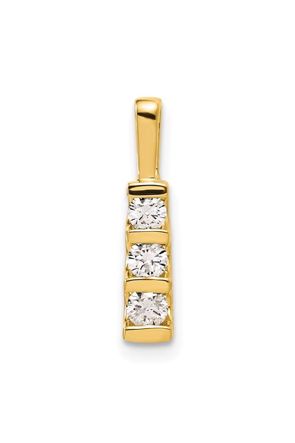 10ky Diamond 3 Stone Pendant