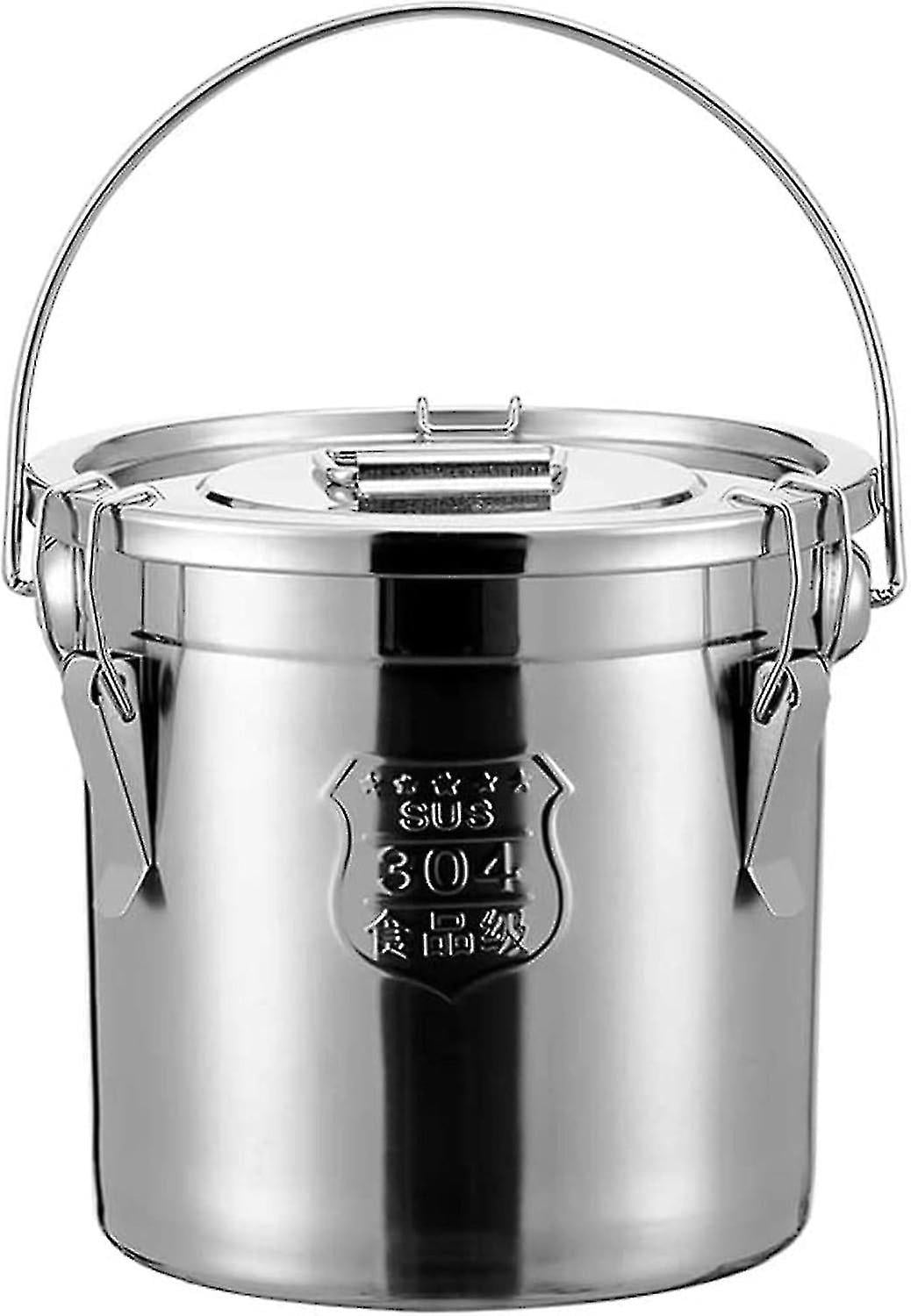 10l Stainless Steel Milk Can With Silicone Seal Lid Liquid Storage