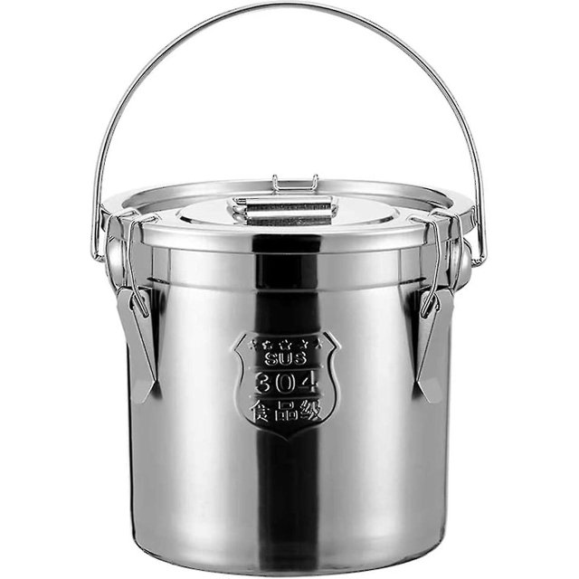 10l Stainless Steel Milk Can With Silicone Seal Lid Liquid Storage