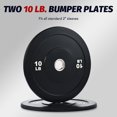 thumbnail image 1 of 10lb Bumper Plate Set Olympic Weight Plates for 2" Barbells & More Set of 2, 1 of 8