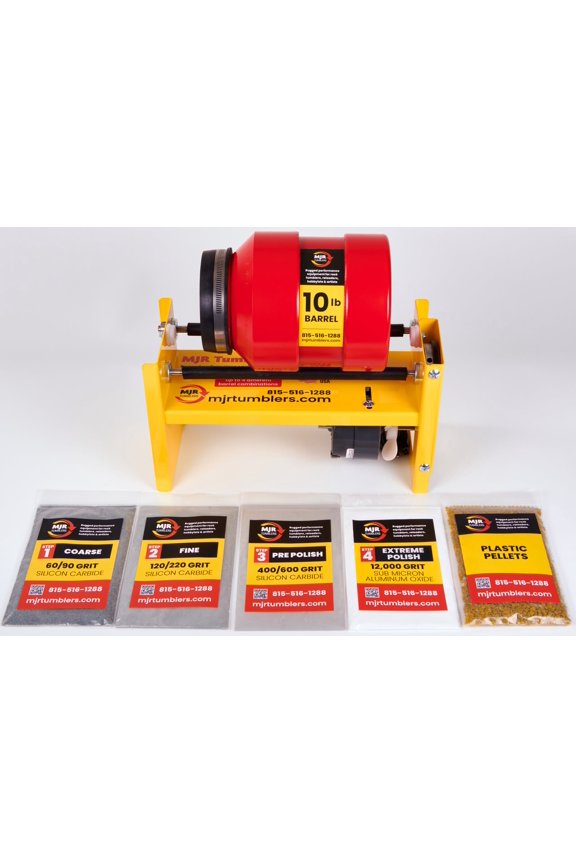 10lb Rotary Rock Tumbler w Grit Kit MJR TUMBLERS Winner Best High End Unit 2019, 20 & 2021