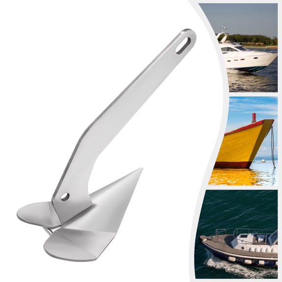 10lbs Boat Anchor, Stainless Steel Delta Style Boat Anchor Heavy Duty Triangular Anchor