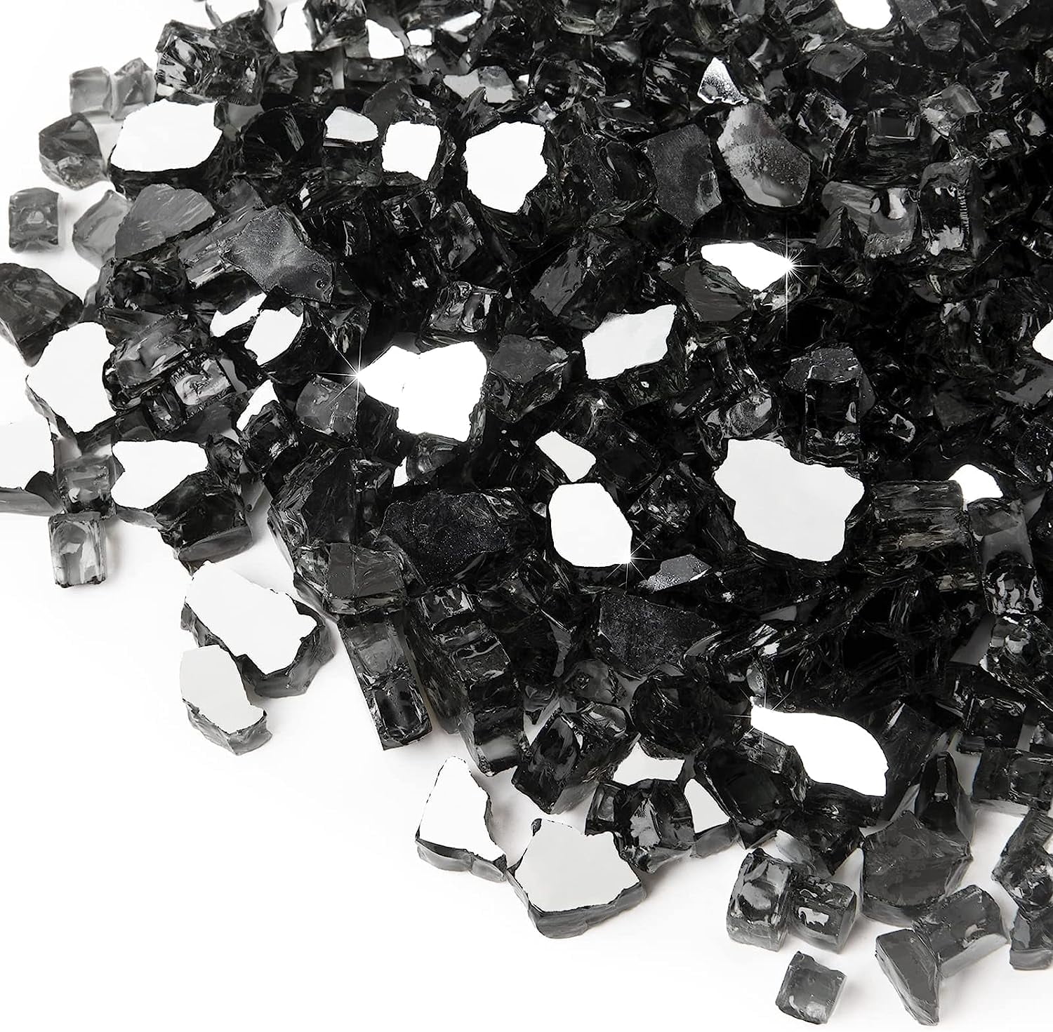 10lbs Fire Glass, 1/4'' Reflective Glass Fire Pit Rocks for Fire Pit ...