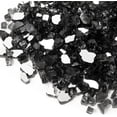 thumbnail image 1 of 10lbs Fire Glass, 1/4'' Reflective Glass Fire Pit Rocks for Fire Pit Table, Fireplace, Black, 1 of 7