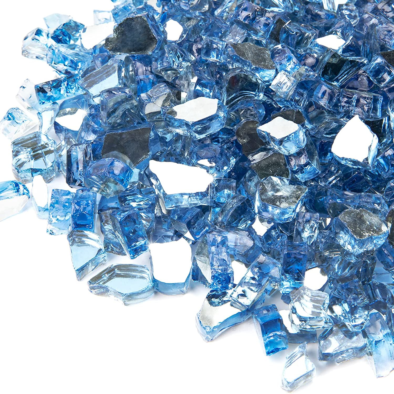 10lbs Fire Glass, 1/4'' Reflective Glass Fire Pit Rocks for Fire Pit