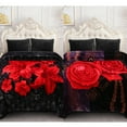 thumbnail image 1 of 10lbs Heavy Thick A&B Pattern Blanket 2Ply Reversible - Thick Warm Plush Korean Style Bed Blanket, King Size Fleece Plush Blanket, Soft Winter Blanket For Adult 87" x 95", Lilies & Roses, 1 of 11