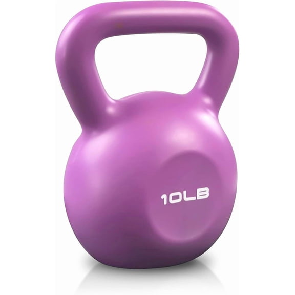 10lbs Kettlebell Set for Women, Vinyl Coated Strength Training Kettlebells for Home Gym Workout, Comfortable Grip Wide Handle Weight Lifting Equipment