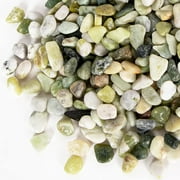 10lbs Nature Jade Pebble Decorative Rocks for Plants, Fish Tank, Matte Texture and Smooth Edge, 3/4" to 1.25", Mixed Color