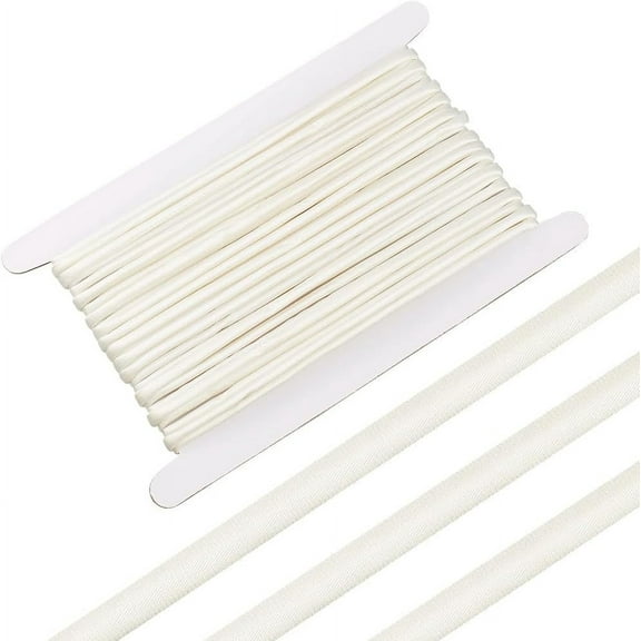 10m/10.94 Yards White Satin Cord 5mm Round Replacement Cotton Cord Round Drawstring Replacement Rope Upholstery
