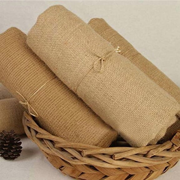10m  30cm Burlap Table Runner Roll, Natural Hessian Jute Fabric, Rustic Decor for Wedding & Home