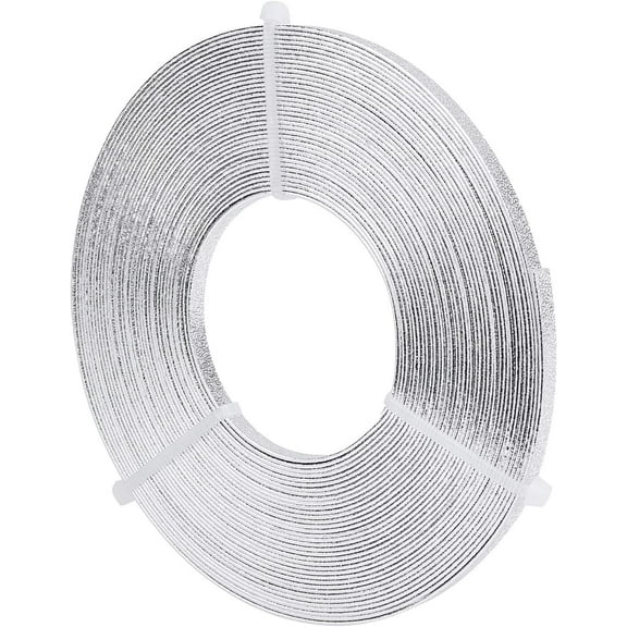 10m (33FT) Aluminum Flat Wire 5mm Wide Silver Craft Metal Wire Flat Artistic Wire Soft Bendable Wire for Jewelry Craft Beading Making 10m/Roll