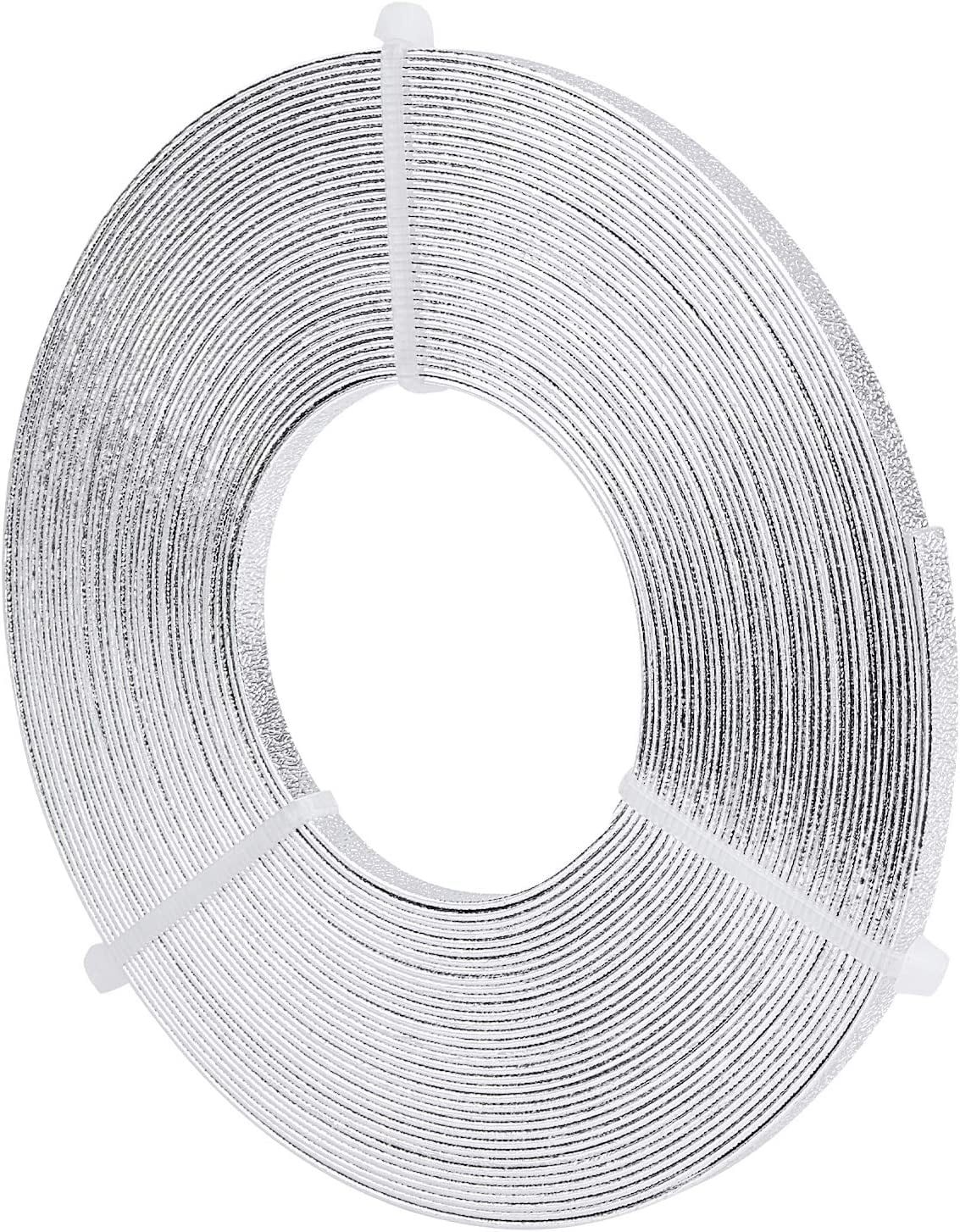 6 Spools 39ft Flat Aluminum Wire 5mm Metal Jewelry Craft Wire Bendable &  Flexible Beading