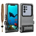 thumbnail image 1 of Universal Waterproof Diving Case Outdoor Snorkeling Swimming Surfing Phone Housing for iPhone Samsung LG Motorola Google Touch Screen Underwater Take Photo Video Under 6.9 inch(Gray), 1 of 10