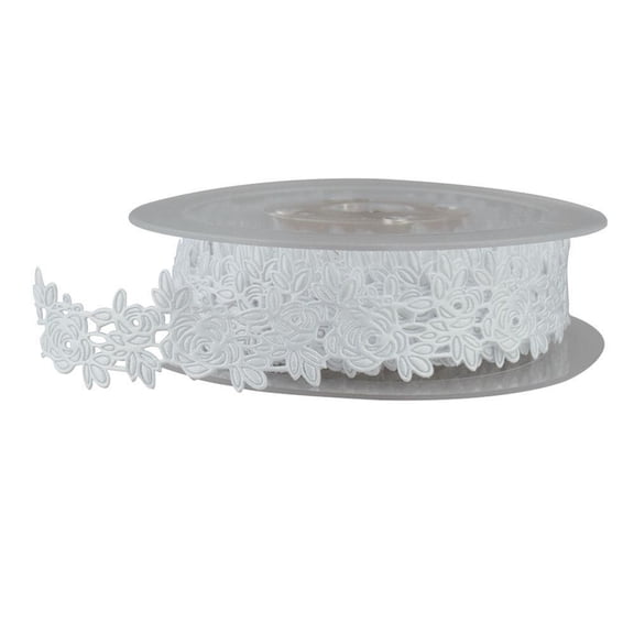 10m/5m Rose Flower Trim Fabric Lace Ribbon for Sewing Supplies Handmade Gift Wrapping Wedding Ribbon Decoration Xmas Tree Decor