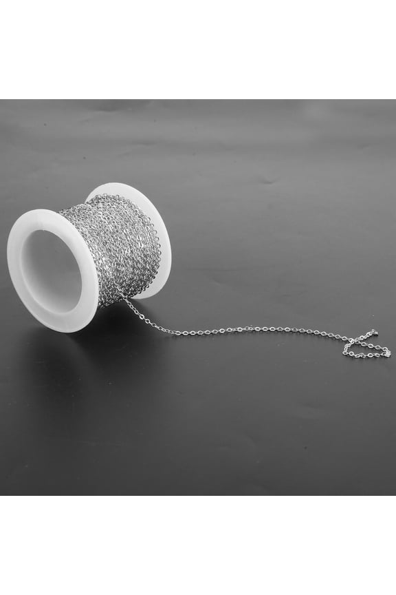 10m Brass Cross O Flat Chain Spool for DIY Necklace Bracelet Making