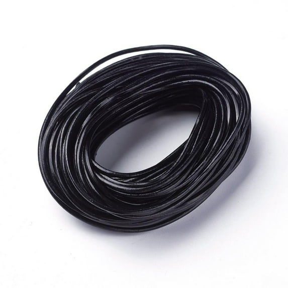 10m Cowhide Leather Cord Leather Jewelry Cord Black Round Dyed Size: about 1mm in diameter