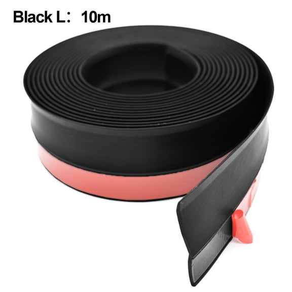 10m Garage Door Sealing Strip Self Adhesive Seal Strip Door Frame Rubber Trim Strip Top Side Weatherproof Rubber Strip