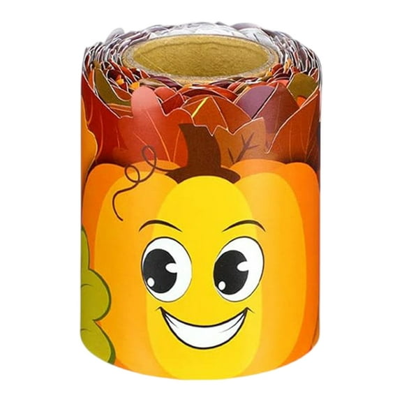10m Pumpkin Leaf Bulletin Board Border Autumn Decorative Classroom Border Adhesive Bulletin Board Trim for School