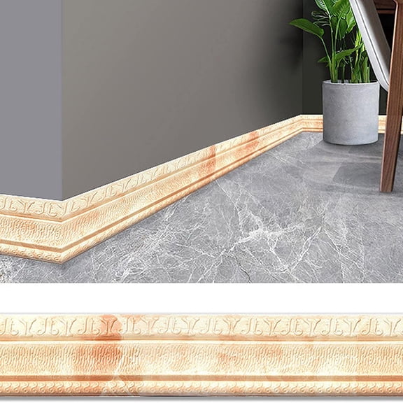 10m/Roll 3D Wall Trim Line Skirting Border Self Adhesive- Waterproof Baseboard Wallpaper- Wall Sticker For Room Home Decoration