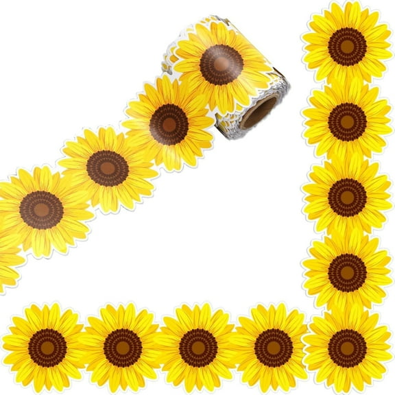 10m Sunflowers Bulletin Board Border Decorative Classroom Border Adhesive Bulletin Board Trim Sticker for School