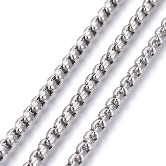 10m Resistant 304 Stainless Steel Box Chains Unwelded Stainless Steel Color 6mm Link: 6x5x3.5mm